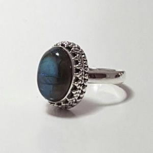 Labradorite Bali Bead Ring 